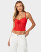 EDIKTED Cami Sheer Lace Tank Top image number 1
