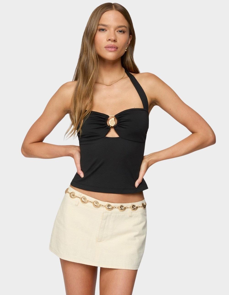 EDIKTED Delcy Cut Out Halter Top image number 0