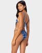 EDIKTED Preppy Plaid Triangle Bikini Top image number 5