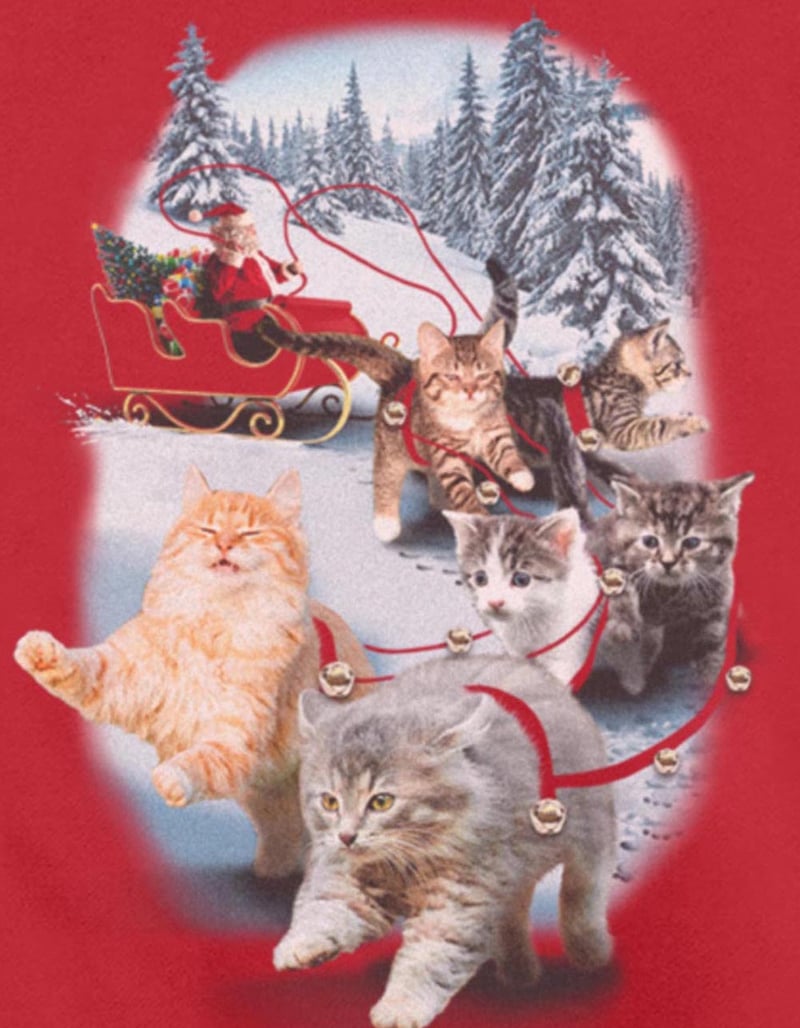 HOLIDAY Santa Cats Unisex Christmas Sweatshirt image number 1