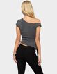 EDIKTED Asymmetric Off Shoulder Wrap Top image number 3