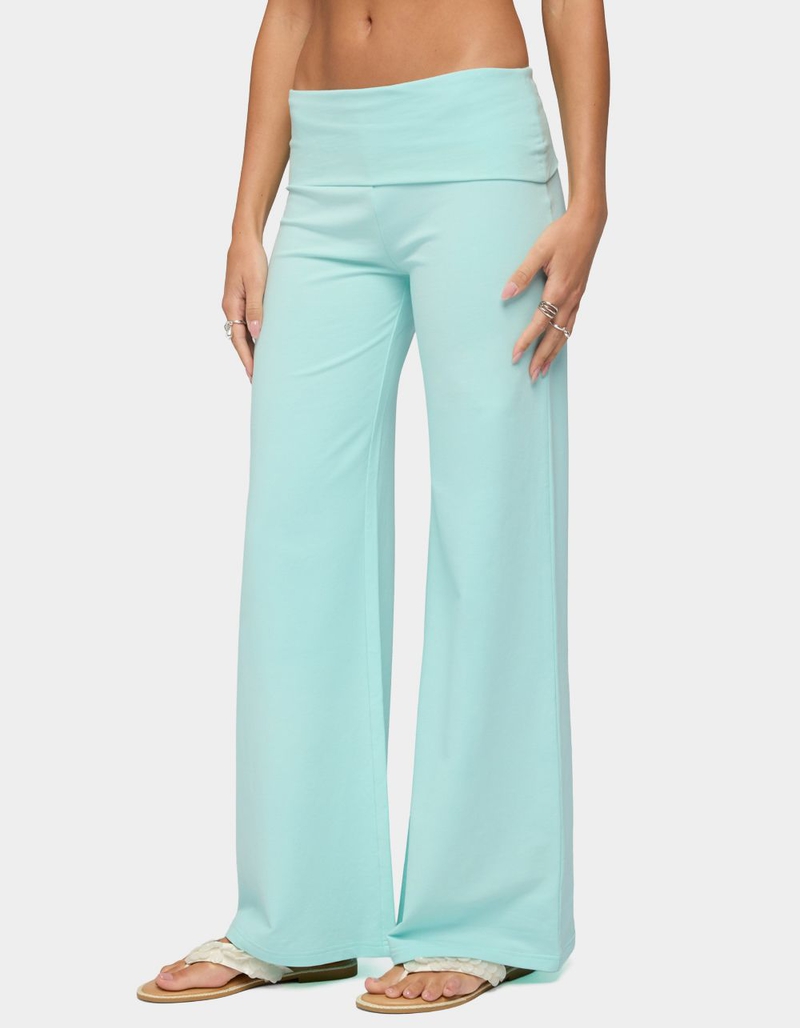 EDIKTED Wide Leg Foldover Pants image number 1