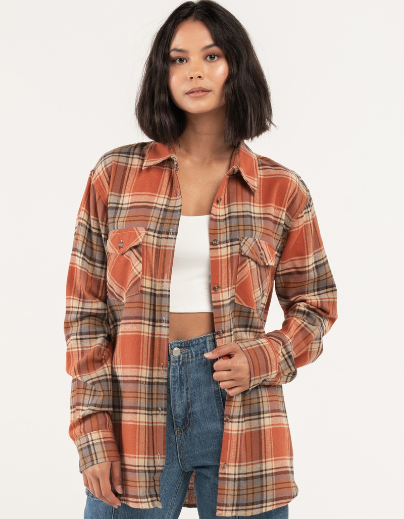 RSQ Womens Oversized Plaid Flannel image number 0