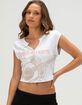 TRUE RELIGION Crystal Buddha Womens Notch Baby Tee image number 1