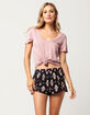 FULL TILT Floral Womens Wrap Shorts image number 1