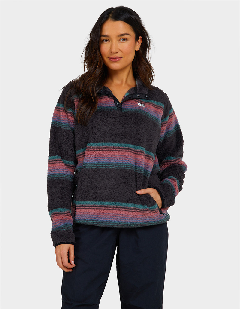 SALTY CREW Calm Seas Womens Polar Fleece Pullover Sweatshirt CHARCOAL