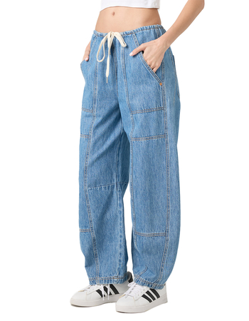 BLANK NYC Drawstring Barrel Carpenter Womens Jeans Alternative Image