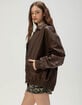 RSQ Womens Oversized Faux Leather Bomber Jacket image number 3