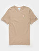 CHAMPION Small C Logo Embroidery Mens Khaki T-Shirt image number 1