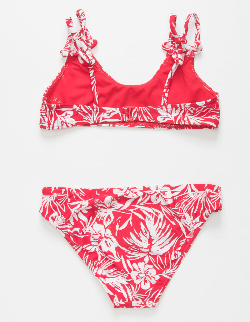 ROXY Enjoying Waves Girls Red Bralette Bikini Set image number 1