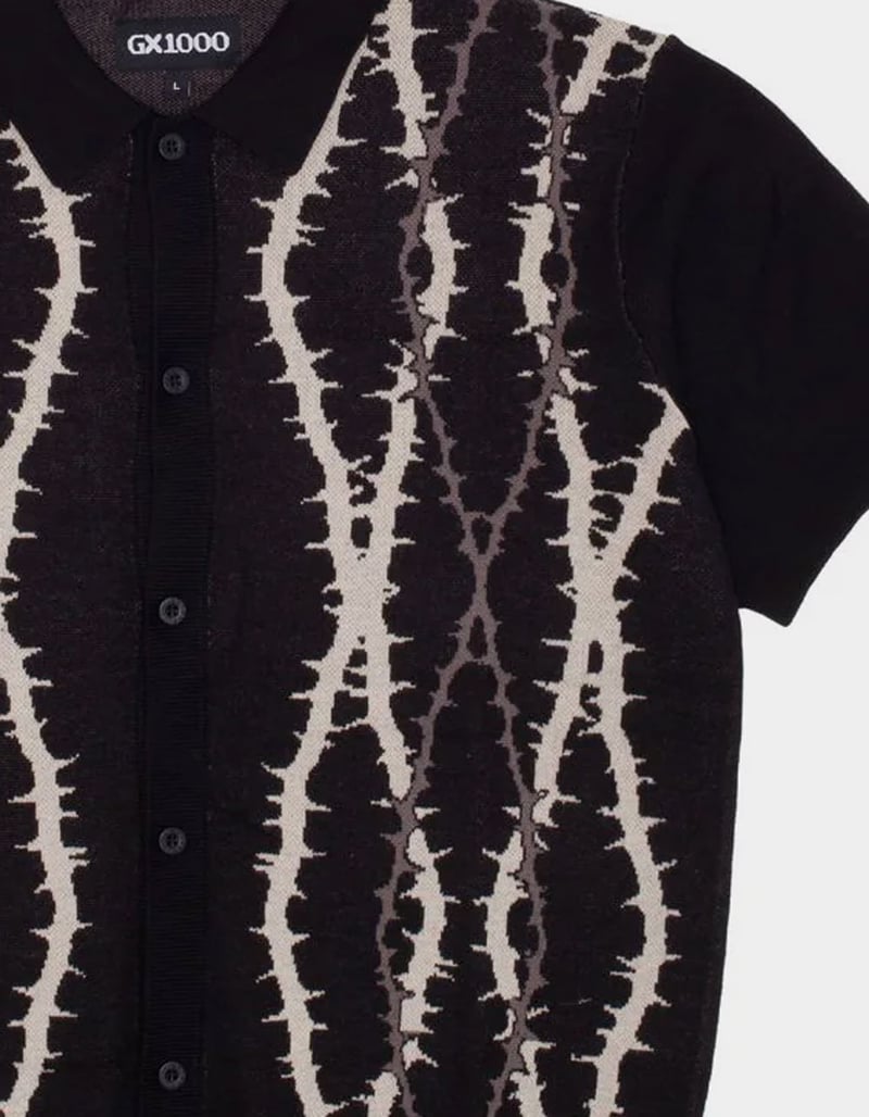 GX1000 Knitted Mens Button Up Polo Shirt image number 1