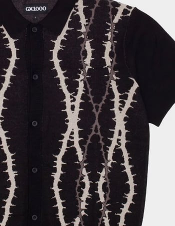 GX1000 Knitted Mens Button Up Polo Shirt Alternative Image