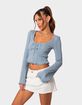 EDIKTED Lacey Long Sleeve Knit Top image number 3