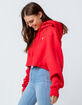 CHAMPION Reverse Weave Red Womens Crop Hoodie image number 1