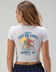 PEANUTS Snoopy's Lazy Dog Ranch Womens Baby Tee image number 1