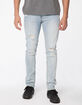 RSQ Toronto Slim Taper Light Indigo Mens Vintage Flex Ripped Jeans image number 2