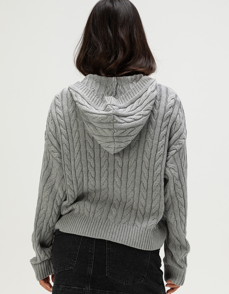 RSQ Womens Cable Knit Zip-Up Sweater image number 4