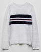 WOVEN HEART Chest Stripe White Girls Sweater image number 1