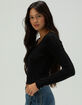 RSQ Pointelle Scallop Womens Pullover Sweater image number 3