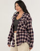 RSQ Womens Plaid Oversized Flannel image number 4