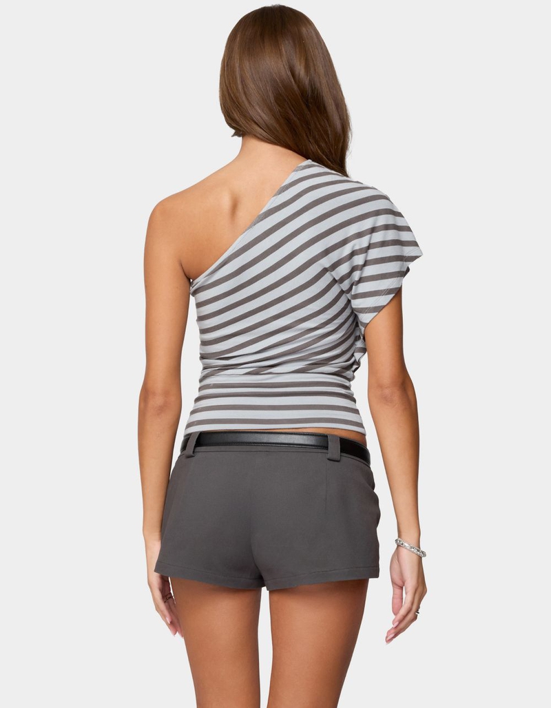EDIKTED Asymmetric Striped One Shoulder Top image number 2