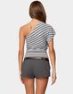 EDIKTED Asymmetric Striped One Shoulder Top image number 3