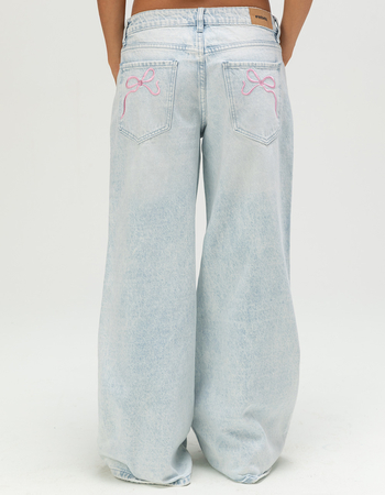 RSQ Womens Low Rise Bow Baggy Jeans Primary Image