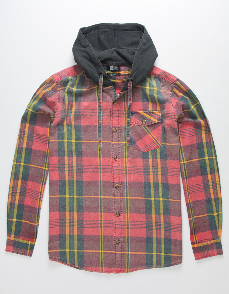 LIRA Walnut Mens Hooded Flannel Shirt image number 0