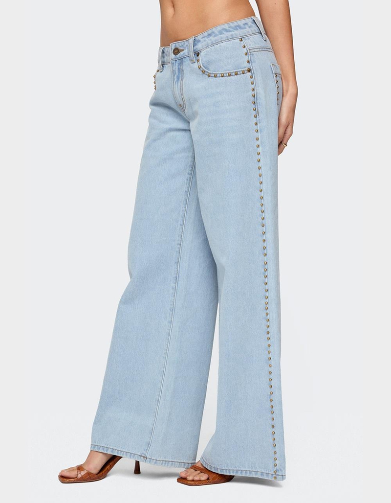 EDIKTED Stassie Studded Low Rise Jeans image number 3