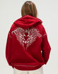 TRUE RELIGION Winged Heart Applique Womens Zip-Up Boyfriend Hoodie image number 1
