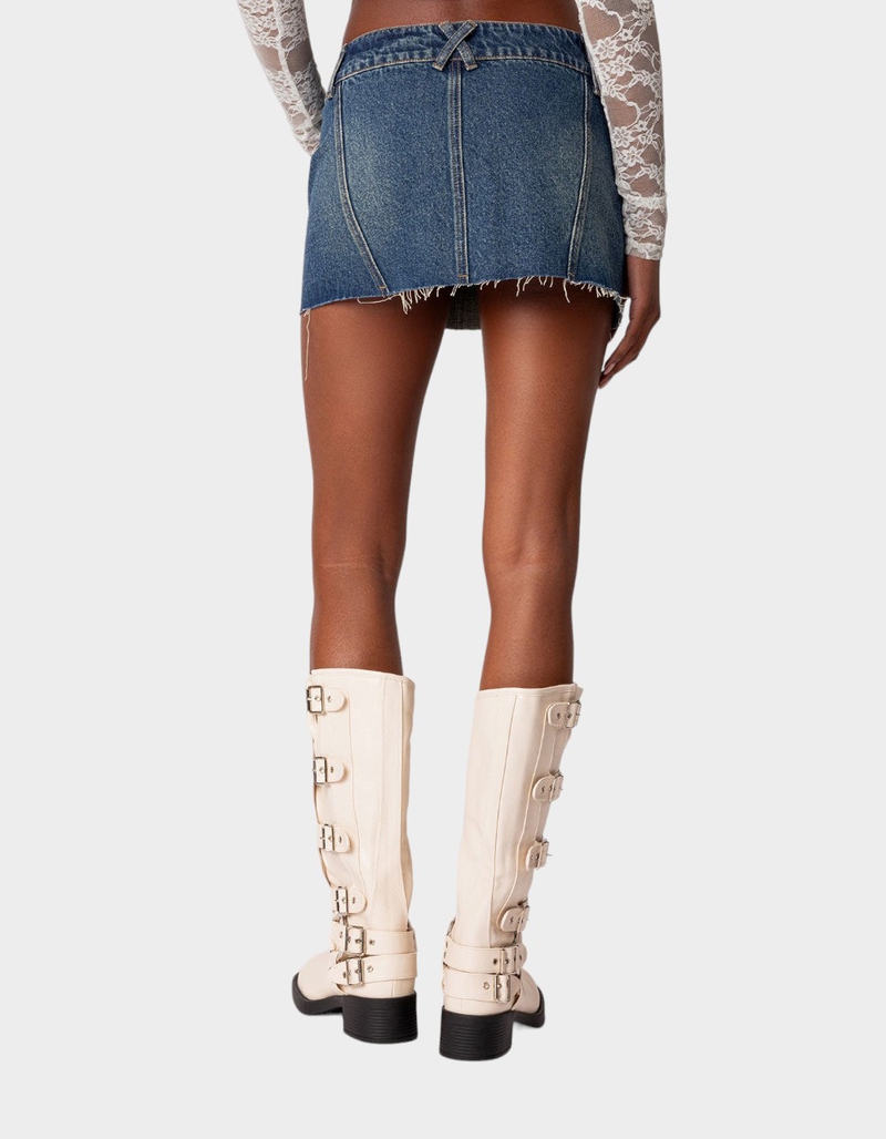 EDIKTED Donnie Washed Denim Mini Skirt image number 3