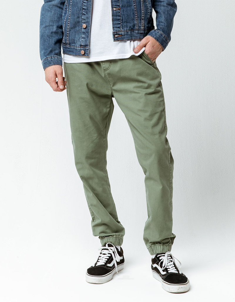 CYA Side Stripe Olive Mens Joggers Pants image number 0