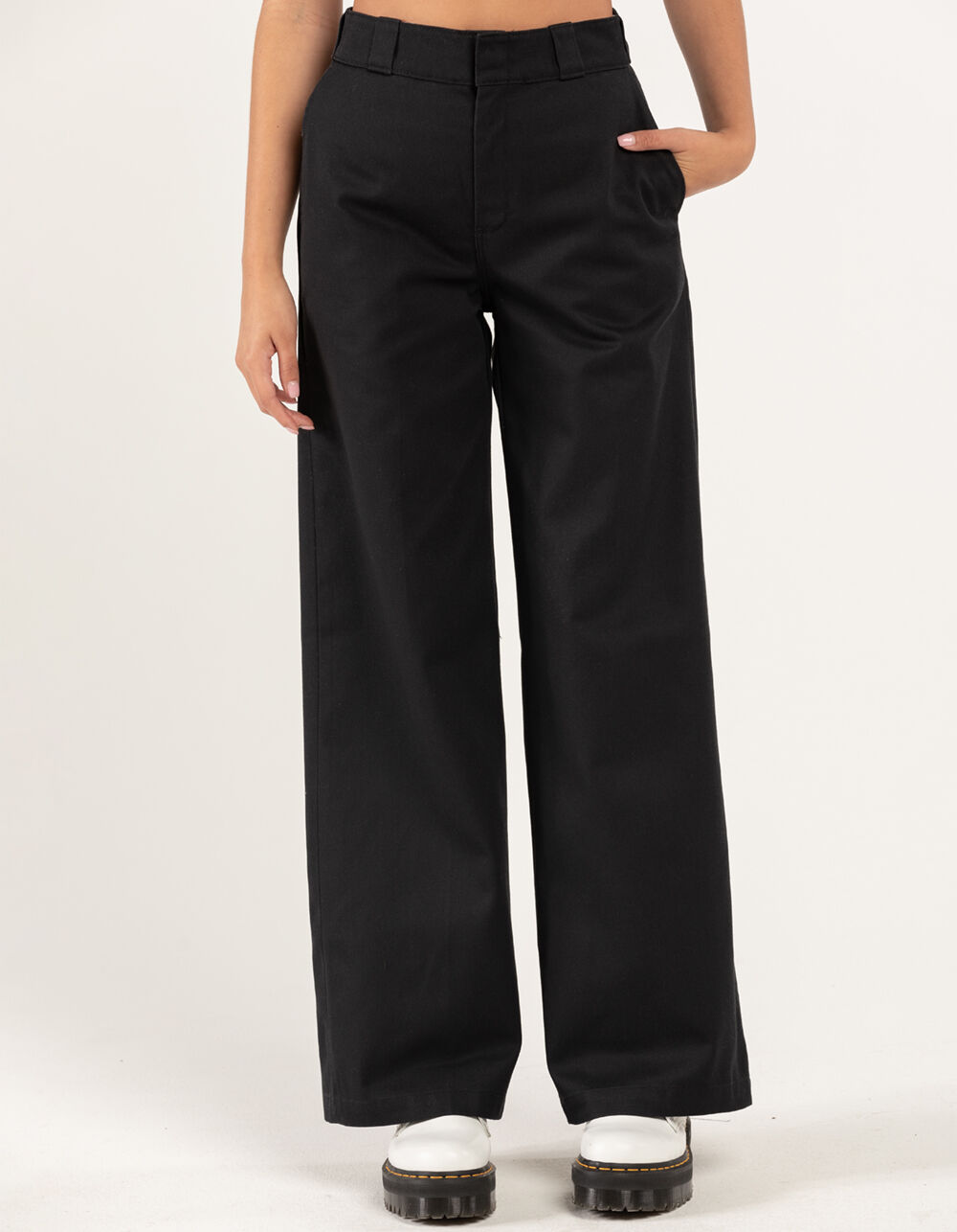 DICKIES Womens Wide Leg Work Pants - BLACK | Tillys