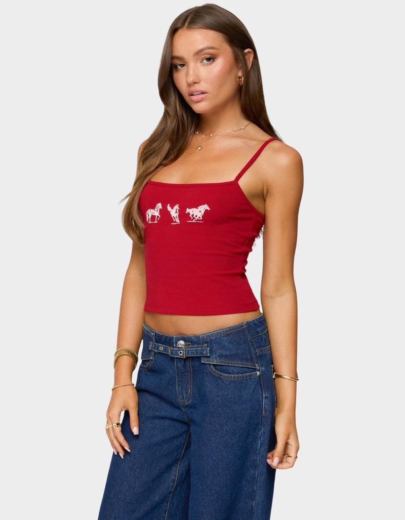 EDIKTED Wild Horses Graphic Tank Top image number 1