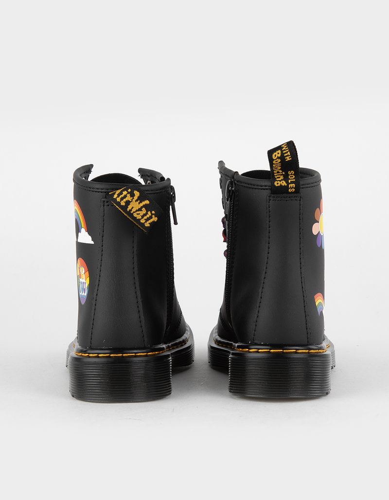 DR. MARTENS 1460 For Pride Leather Lace Up Kids Boots image number 3