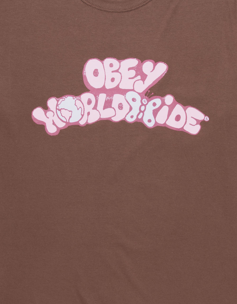OBEY Flutter Globe Mens Tee COFFEE Tillys