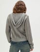 RSQ Womens Open Knit Zip-Up Hooded Sweater image number 4