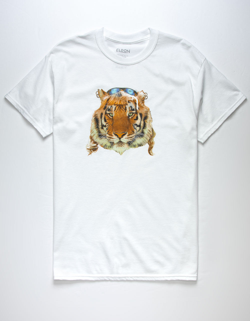 ELDON Here Kitty Mens White T-Shirt image number 0
