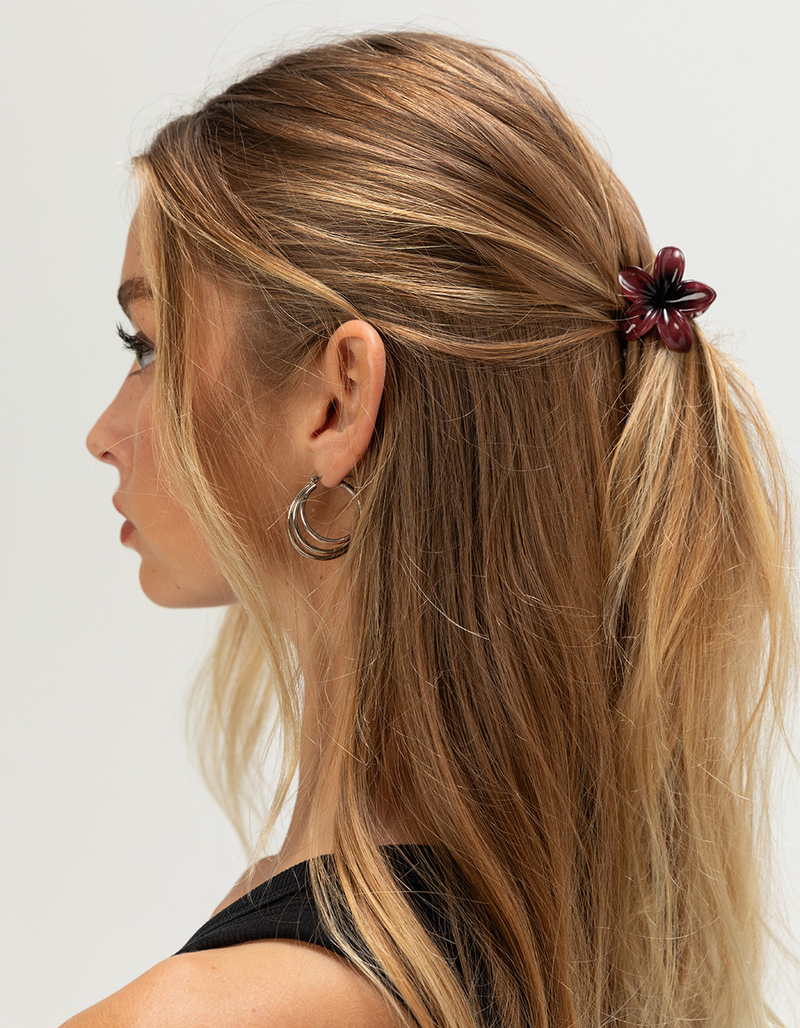 FULL TILT 4 Pack Mini Hawaiian Floral Claw Clips image number 2