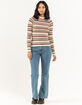 RSQ Womens Rib Stripe Mock Neck Pullover Sweater image number 5