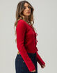 FULL TILT 3 Tie Front Womens Pointelle Cardigan image number 4