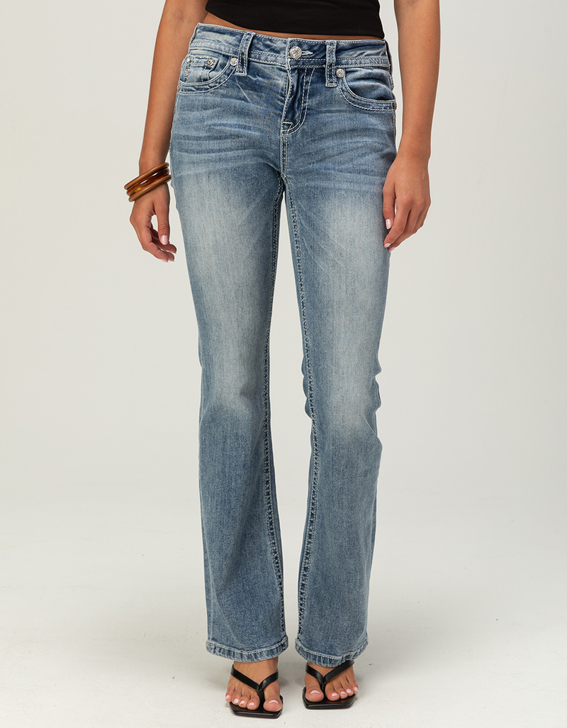 MISS ME Flap Mid Rise Womens Bootcut Jeans image number 4