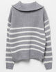 FULL CIRCLE TRENDS Stripe Half Zip Girls Sweater image number 2
