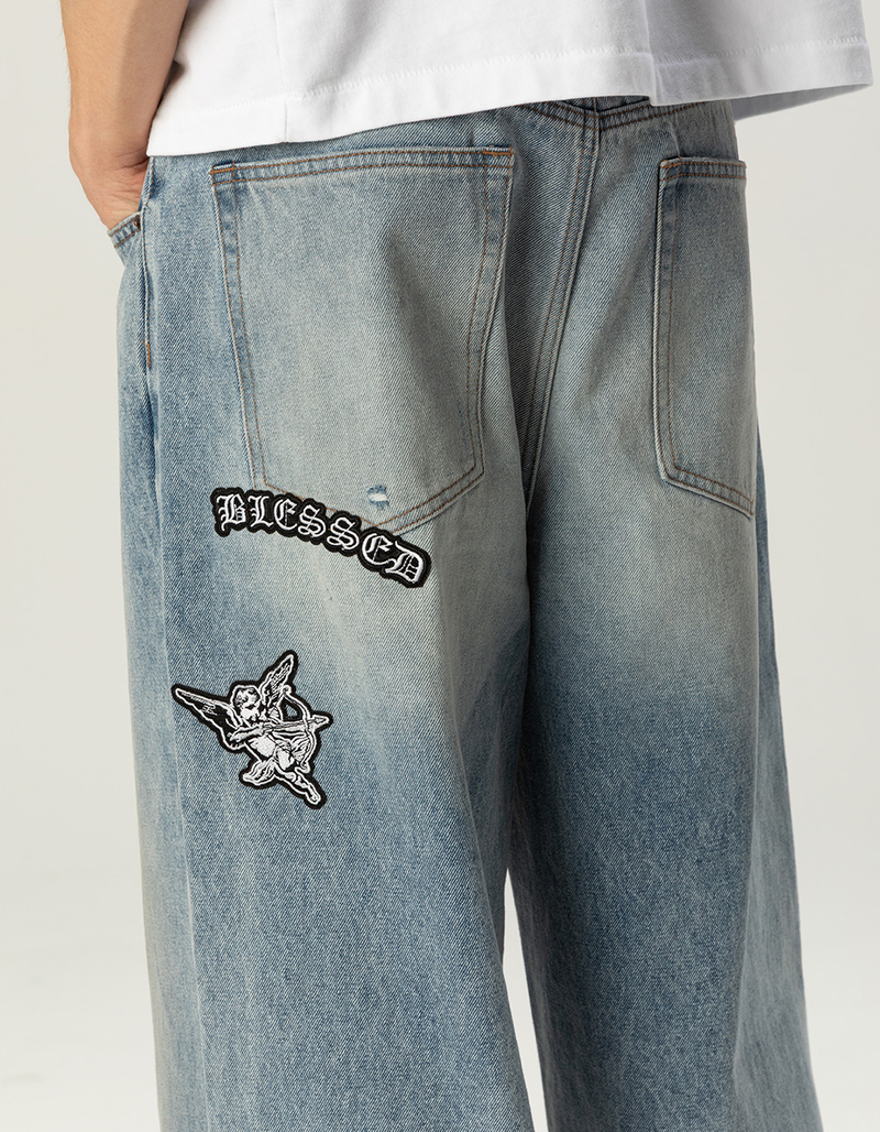 RSQ Patches Mens Extra Baggy Jeans image number 4
