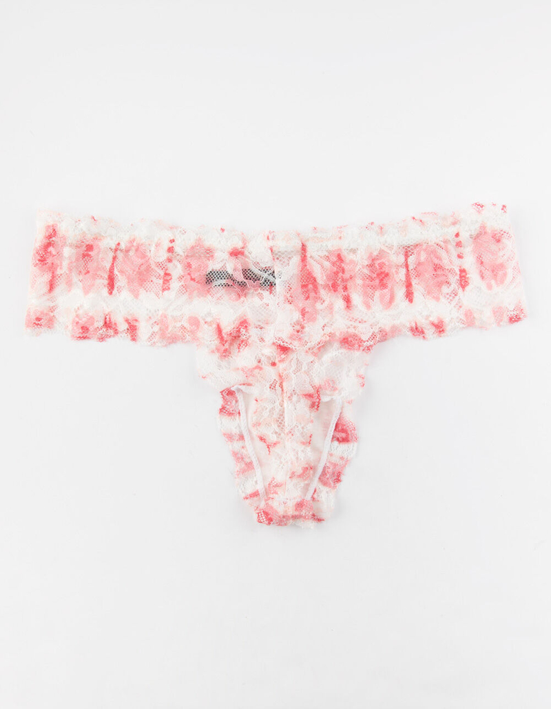FULL TILT Tie Dye Pink Lace Thong image number 1