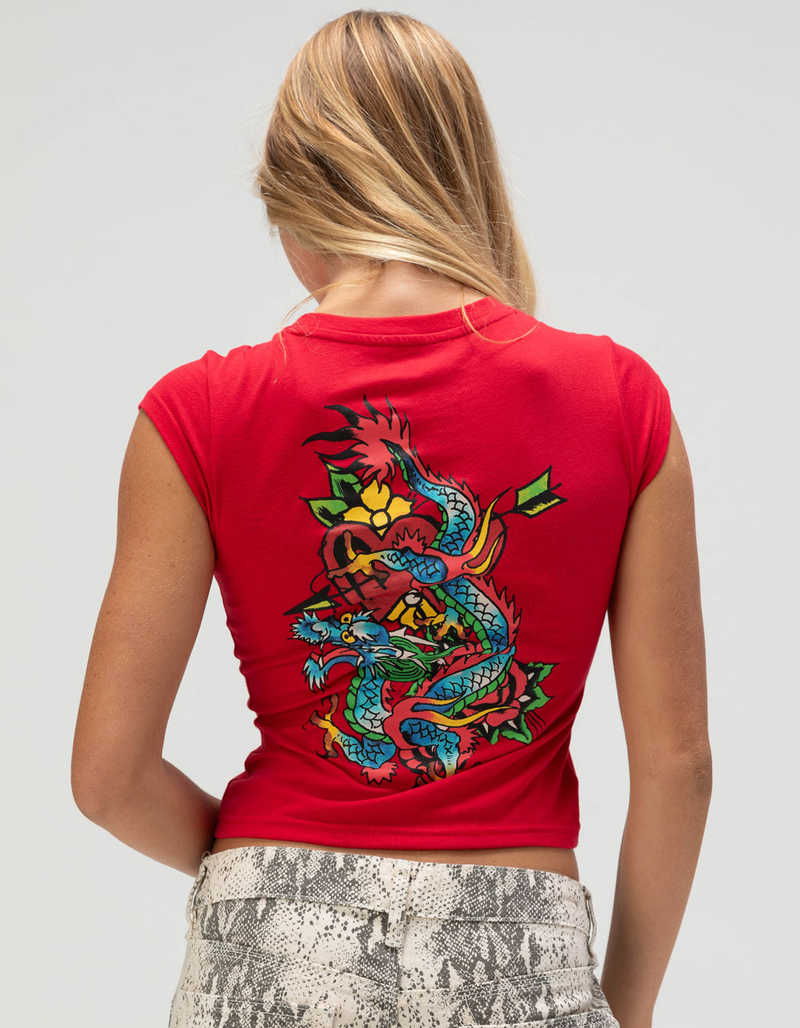 ED HARDY Dragon Womens Cap Sleeve Baby Tee image number 0