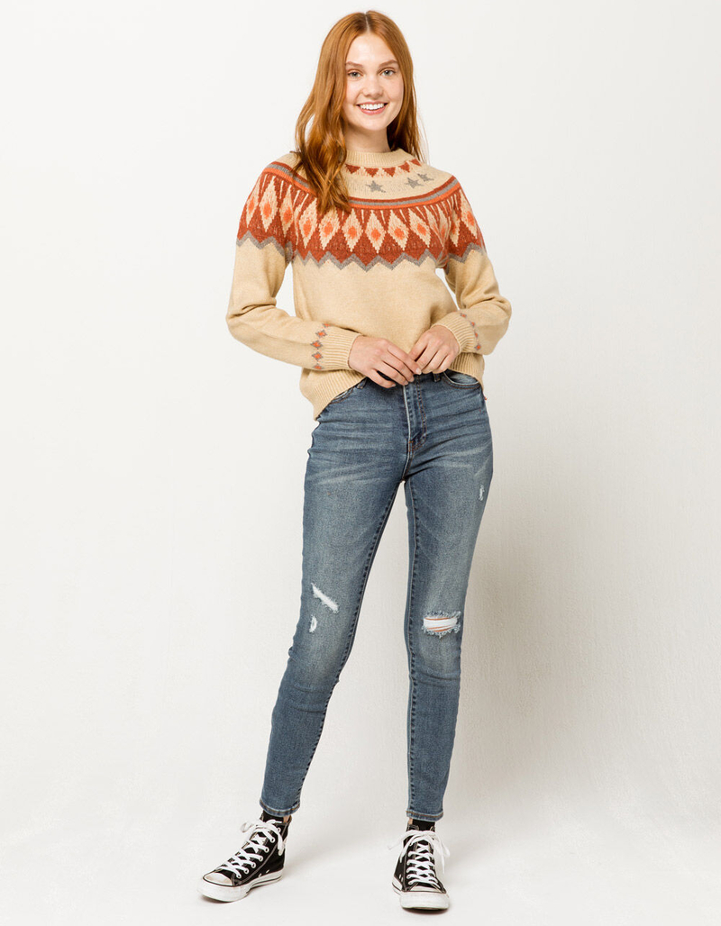 SKY AND SPARROW Fair Isle Womens Sweater image number 4