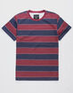 BLUE CROWN Rincon Stripe Burgundy Mens T-Shirt image number 1