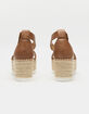 SODA Espadrille Ankle Strap Womens Tan Flatform Sandals image number 4