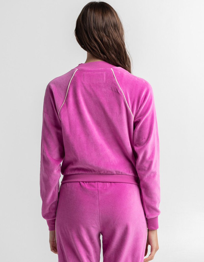 RSQ Womens Piped Velour Zip Up Jacket image number 2